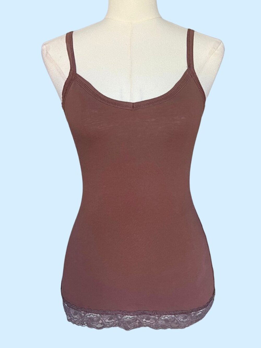 Mossimo Supply Co. Y2K Brown Lace Trim Cami Tank